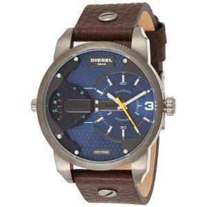 Diesel DZ7339 Men's Chronograph Blue Dial Brown Leather Watch