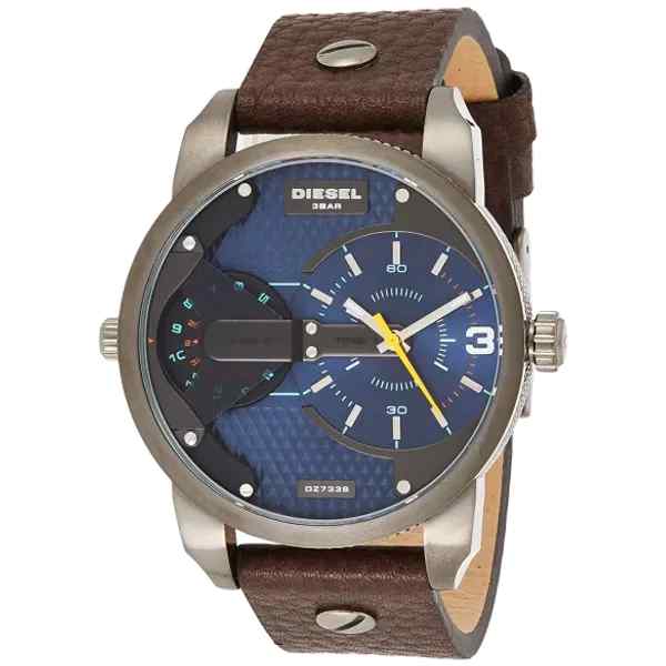 Diesel DZ7339 Men's Chronograph Blue Dial Brown Leather Watch