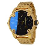 Diesel Little Daddy Men's Chronograph Gold-Tone Watch with Black Dual Time Dial (DZ7347)