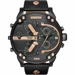 Diesel DZ7350 Daddy 2.0 Oversized Chronograph Black Leather Watch