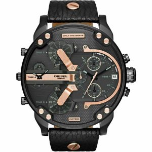 Diesel DZ7350 Daddy 2.0 Oversized Chronograph Black Leather Watch