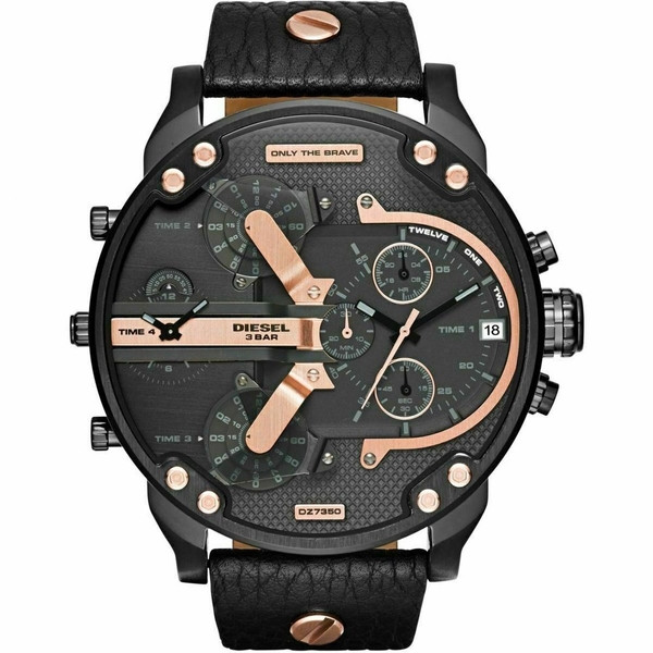 Diesel DZ7350 Daddy 2.0 Oversized Chronograph Black Leather Watch