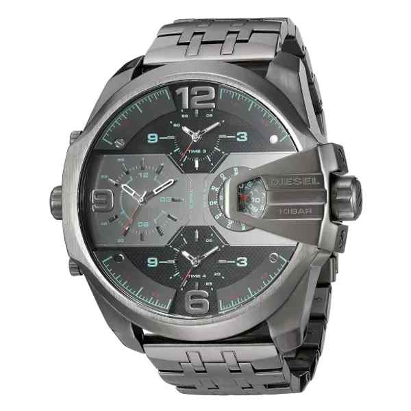 Diesel Mega Chief DZ7372 Men's Chronograph Watch - Black/Grey Stainless Steel