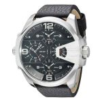 Diesel DZ7376 Men's Oversized Black Leather Watch