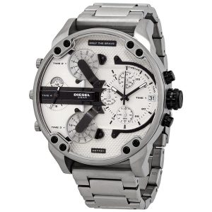 Diesel Mr. Daddy 2.0 Oversized Chronograph Silver-Tone Stainless Steel Men's Watch DZ7421