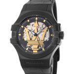 Maserati Men's R8821108021 Automatic Skeleton Watch - Black & Rose Gold