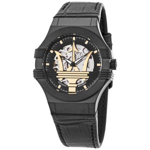 Maserati Potenza Automatic Men's Watch R8821108027 - Black Skeleton Dial