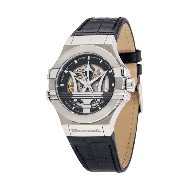 Maserati Potenza R8821108038 Men's Automatic Skeleton Watch - Silver/Black