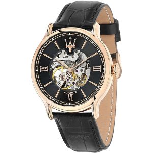 Maserati R8821118001 Men's Automatic Black Dial Rose Gold Tone Watch