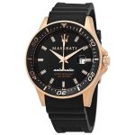 Maserati Sfida R8821140001 Men's Automatic Watch with Black Silicone Strap & Rose Gold Accents