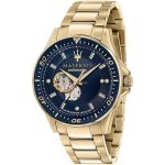 Maserati Sfida Automatic Diamond Men's Watch - Blue Dial, Gold-Tone Bracelet (R8823140004)