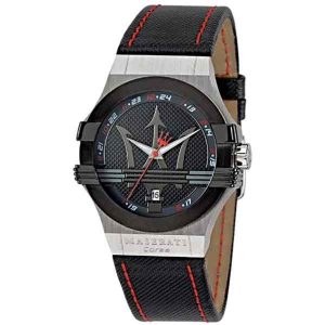 Maserati Potenza R8851108001 Men's Black Leather Watch