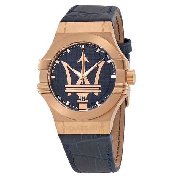 Maserati Potenza Men's Watch - Blue Dial with Rose Gold-Tone Accents (R8851108027)