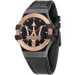 Maserati Potenza Men's Black Dial Rose Gold Accents Watch R8851108032