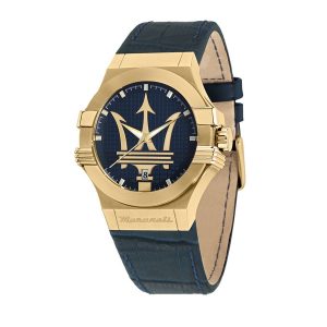 Maserati Potenza Men's Blue Leather Watch R8851108035