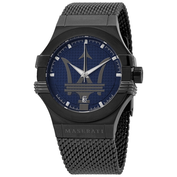 Maserati Potenza Men's Quartz Watch - Blue Dial - Grey Stainless Steel Mesh Bracelet (R8853108005)