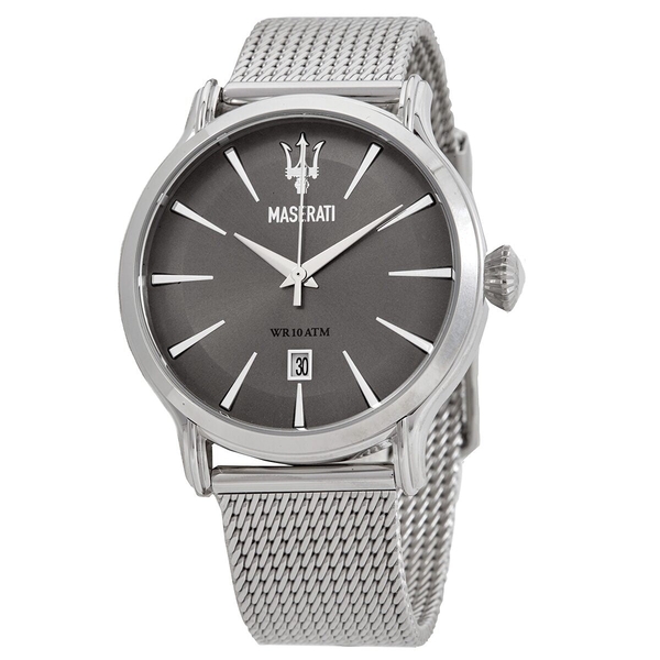 Maserati Epoca Men's Watch - Grey Dial, Stainless Steel Mesh Bracelet (R8853118002)