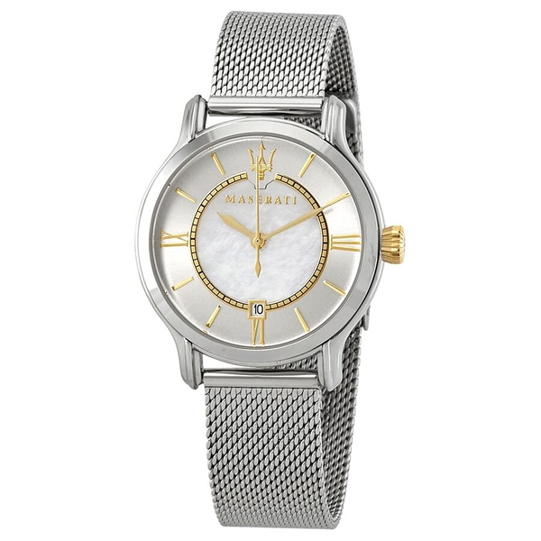 Maserati Epoca Women's Mother-of-Pearl Dial Watch - Silver Tone Stainless Steel Mesh Bracelet