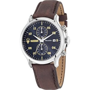 Maserati Epoca Men's Chronograph Watch - Blue Dial, Brown Leather Strap (R8871618001)