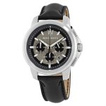 Maserati Successo Chronograph Men's Watch - Silver-Tone & Black Leather
