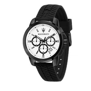 Maserati R8871621010 Men's Analog Watch - Black & White, 44mm