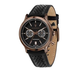 Maserati R8871638001 Men's Analog Black Dial Rose Gold-Tone Watch