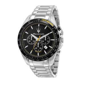 Maserati Men's Traguardo Black Stainless Steel Chronograph Watch R8873612042