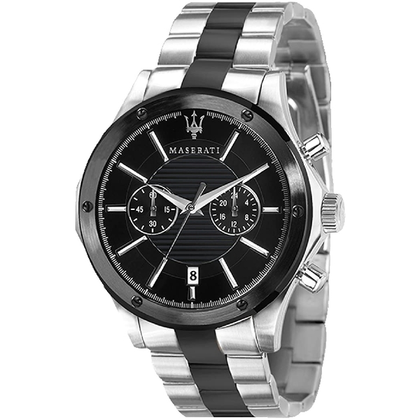 Maserati Men's R8873627003 Chronograph Quartz Watch - Black & Two-Tone Stainless Steel