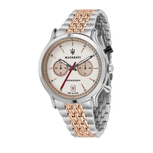 Maserati Legend Men's Chronograph Watch - 42mm Ivory Dial, Two-Tone Bracelet - R8873638002