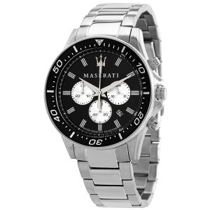 Maserati Sfida Chronograph Black Dial Men's Watch - Stainless Steel