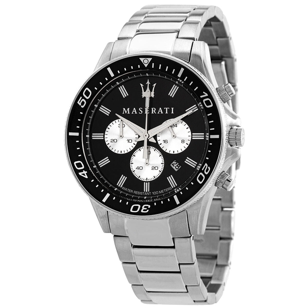 Maserati Sfida Chronograph Black Dial Men's Watch - Stainless Steel
