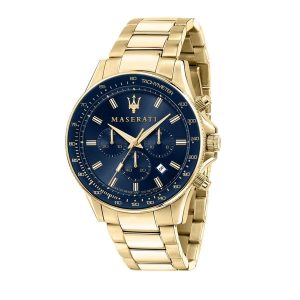Maserati Sfida Men's Blue Dial Gold-Tone Chronograph Watch R8873640008