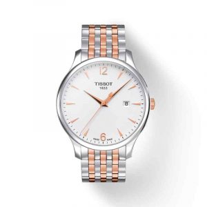 Tissot Tradition Two-Tone White Dial Day-Date Stainless Steel Bracelet T063.610.22.037.01