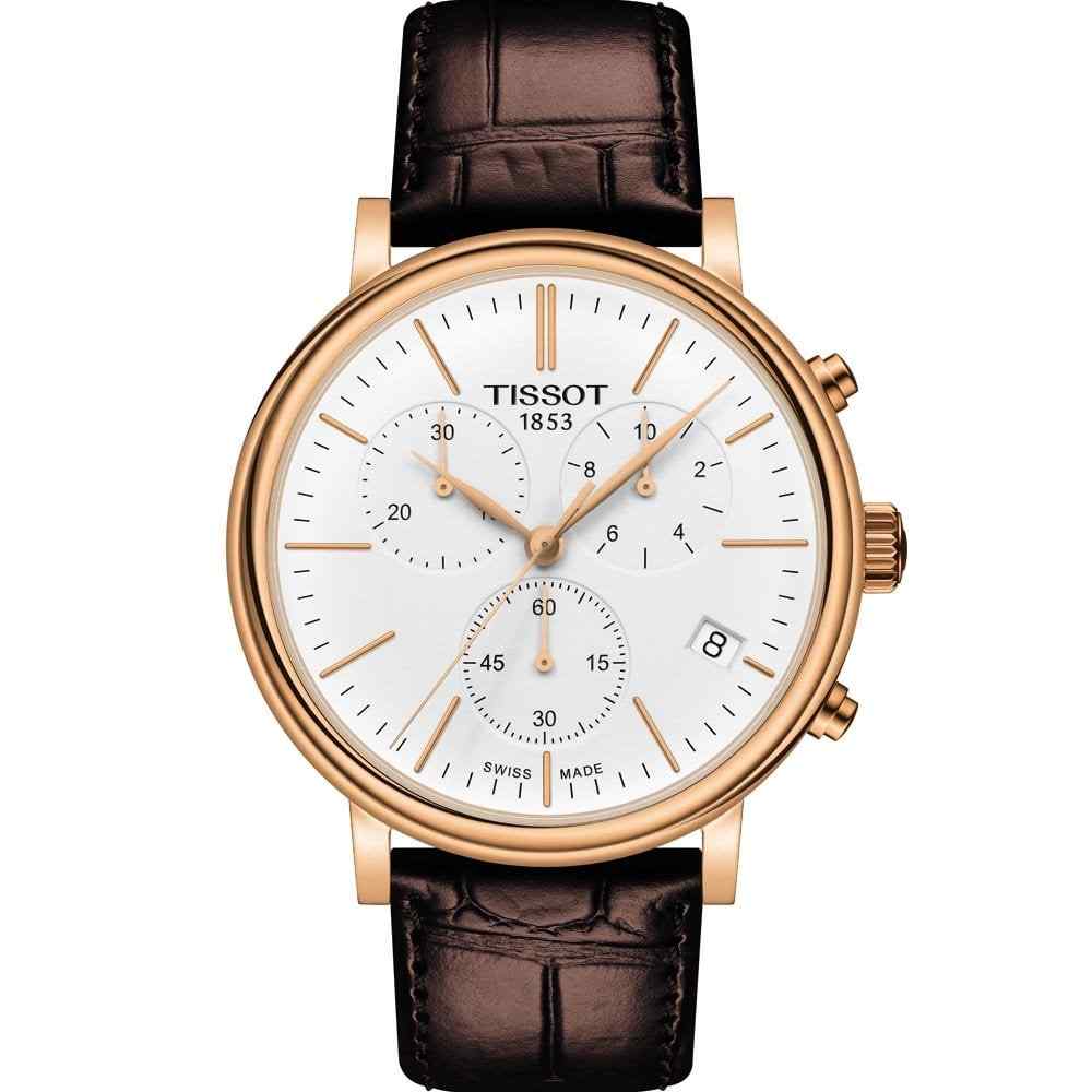 Tissot T-Classic Carson Chronograph Men's Watch - Rose Gold & White (T122.417.36.011.00)