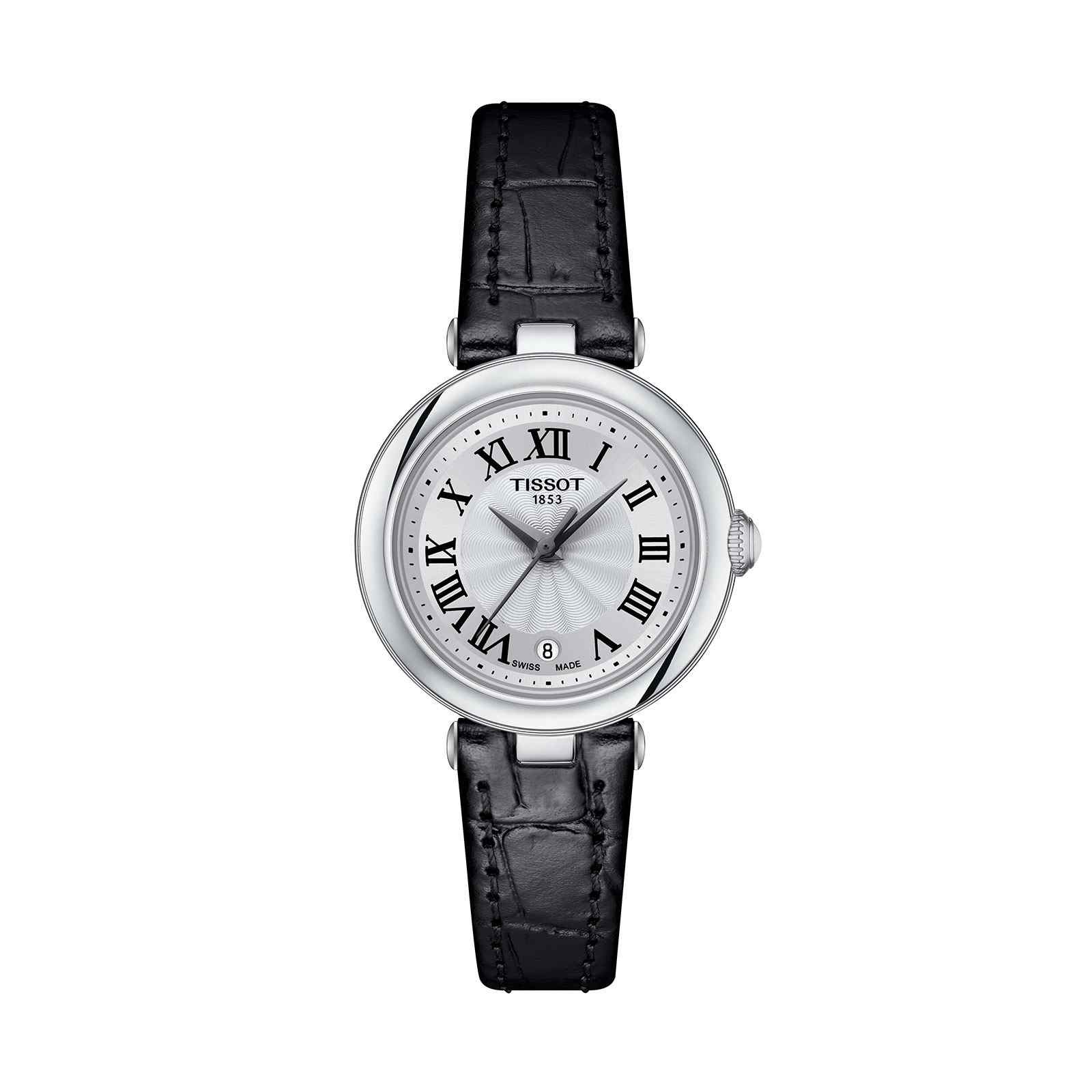 Tissot Bellissima Small Lady Watch Silver Dial Black Leather Strap T126.010.16.013.00